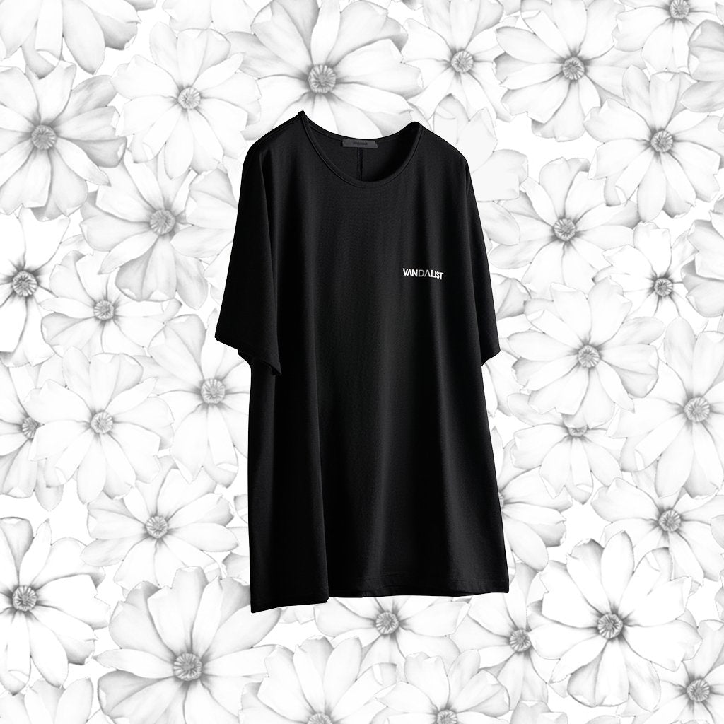 반달리스트 로고 프린트 패턴 루즈탑 꽃 배경